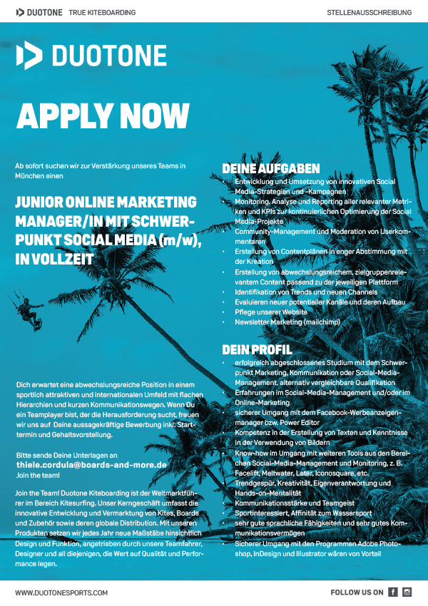 JUNIOR ONLINE MKTG: MANAGER/IN SCHWERPUNKT SOCIAL MEDIA, VOLLZEIT