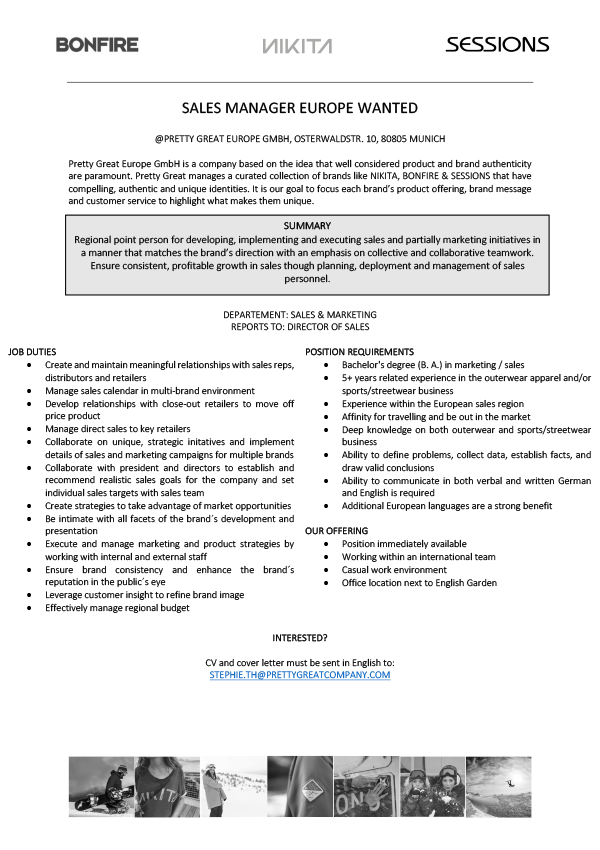 Sales Manager Europe