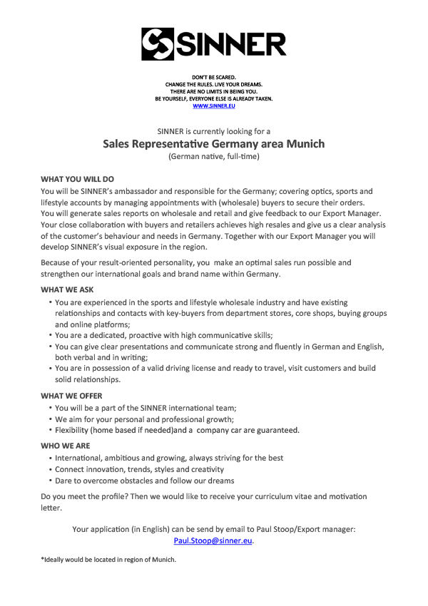 Sales Representative Germany