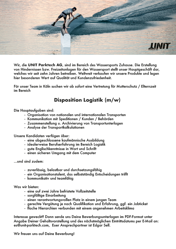 Disposition Logistik (m/w)